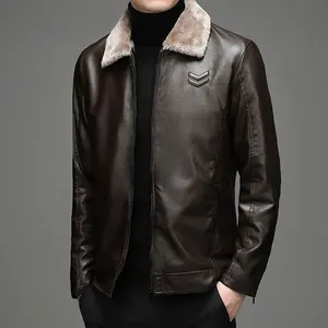 Motorcycle Jacket and Coats Fabric Custom Winter Windproof and Warm Genuine Leather Men Nonwoven OEM Custom Service 2 Pcs M-4XL