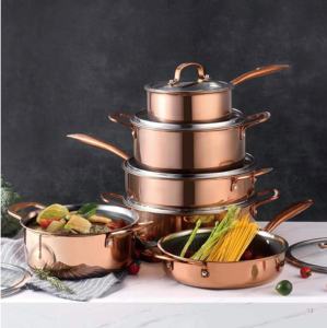 Professionele kookgerei sets Classic 12-delig, glazen deksel, hybride antiaanbakkoekenpan, braadpannen, ovenschaal, keuken - Product Image 1