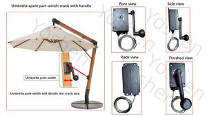 3X3 Cantilever Parasol Repuestos <span class=keywords><strong>Patio</strong></span> Paraguas Manivela Mango Accesorios Paraguas Reemplazo Cabrestante Manivela - Product Image 3