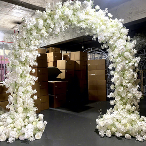 <strong>Circle</strong> White Rose <strong>Floral</strong> Entrance Arch Gate Wedding Stand Flower Arrangement Arch Backdrop Wedding <strong>Floral</strong> Arch - Product Image 1