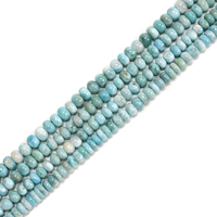 Perles de pierres précieuses naturelles Larimar lisses en forme de rondelle, 4x6mm, 4-5x6-7mm, 4-5x7mm, 4-5x8mm, pour la fabrication de bijoux DIY, vente en gros