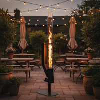 Poêle à granulés de bois vertical moderne en acier, à combustion directe, de type fusée, directement de l'usine |   Chauffage efficace pour le jardin et l'extérieur
