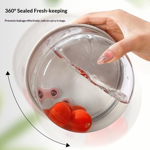 Lonchera Redonda de Vidrio Hermética para Niños, Regreso a Clases, Recipiente de Alimentos de Vidrio de Borosilicato Alto, Apto para Horno de Microondas - Product Image 3