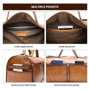 Sac de voyage de week-end en cuir véritable de qualité supérieure, personnalisé avec un motif imprimé OEM, sac de voyage de nuit - Product Image 5