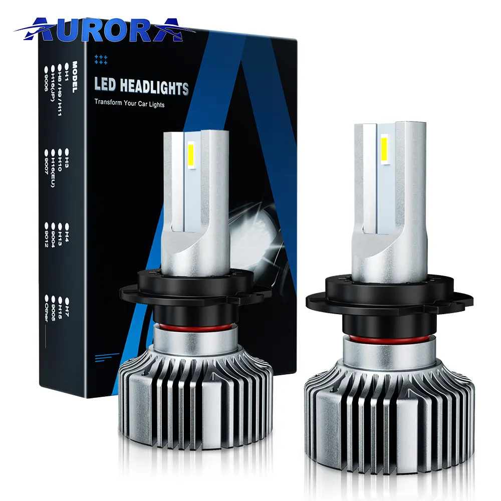 Stabiele Kwaliteit Aurora 1 + 1 Ontwerp Led Koplamp Fabriek 6500K 10000lm Ventilatorloze Koellichaam 9007 9006 H4 H7 Led Lampen Lamp Voor Auto