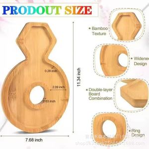 Solid Wood Tray Wedding Decoration <b>Ring</b> Shape Deli <b>Plate</b> Home Living Room Use - Product Image 4