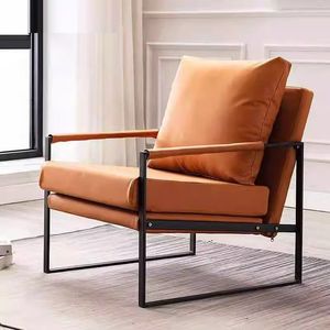 Nordic Style Single Sofa Chair Italian <b>Light</b> Luxury Wrought Iron Leisure Chair Simple Small Apartment Seat Living Room Tiger - Product Image 2