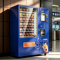 Máquina Expendedora Inteligente de Sopa Instantánea con Dispensador de Agua Caliente, Kiosco de Ramen Instantáneo con Pago en Efectivo por Código QR