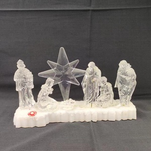 Pesebre en Miniatura con 7 Esculturas, Decoración de Mesa, Mini Juego de Natividad, Figuras Navideñas con Luces LED - Product Image 2