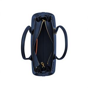 Sac à bandoulière en cuir pleine fleur bleu marine pour femme, sac de travail, grand sac fourre-tout, fermeture éclair, luxe, affaires, mode, femme - Product Image 1