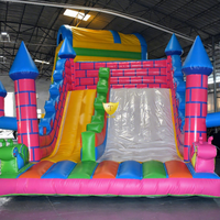 Château Gonflable Commercial avec Toboggan, Tour d'Escalade, Escaliers, Maison de Rebond pour Enfants, Toboggan Aquatique, Trampoline en PVC Robuste pour Parc Public