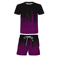 Ensemble d'été pour homme de qualité supérieure, t-shirt et short respirants, séchage rapide, polyester/coton, style streetwear, personnalisable