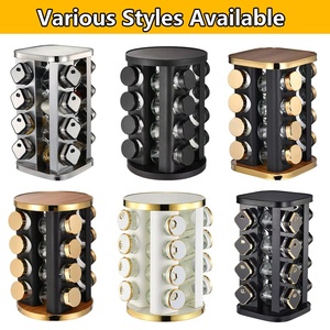 Estante Giratorio para Especias de Cocina, Torre de Especias en Espiral con 16 Frascos, Organizador de Botellas de Vidrio, Almacenamiento de Sal, Estante para Condimentos - Product Image 3