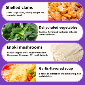 Auténticos y Deliciosos Fideos de Arroz Instantáneos Palourdes Clam, Sopa de Ajo, Cero Grasa, Tiempo de Cocción de 5 Minutos, 10 Meses de Duración, en Barril - Product Image 3