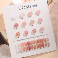 Kit de 12 Gels UV pour Ongles Effet Jade Transparent Glacé, Non Toxique, Blanchissant, Nude, Rouge Sain, Base Transparente