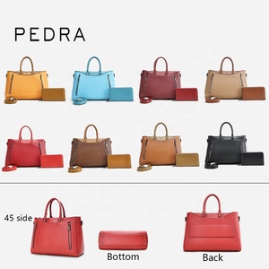 PEDRA OEM ODM Custom Color Women Large Tote Bag <strong>Mustard</strong> Two Tone PU Dual Zipper Top Handle Shoulder <strong>Handbag</strong> for Retailer Stores - Product Image 5