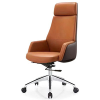 Chaise de bureau de patron en cuir de luxe moderne Design ergonomique École Hôpital Hôtel Directeur Général Chaise pivotante de bureau