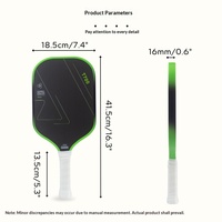 Set Raket Pickleball Serat Karbon 18k T700 Matte Weave, Disetujui USAPA, Raket Profesional Custom, 230g, Ketebalan 16mm, Karbon
