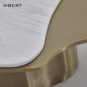 Wbert โต๊ะกาแฟทำจากโลหะหินอ่อนหรูหราแบบอิตาลีห้องนั่งเล่นแบบกำหนดเองเฟอร์นิเจอร์ในบ้านดีไซน์ทันสมัยเรียบง่าย - Product Image 5
