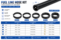 Kit de tuyaux de carburant, tuyau de carburant en caoutchouc NBR SAE J30R7 avec colliers de serrage, diamètres intérieurs 3/16" 1/4" 5/16" 3/8" 1/2" pour automobile, tondeuse à gazon et moteurs