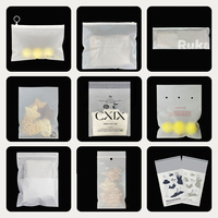 Transparent Cpe auto-scellant givré os sac fermeture éclair scellé Boutique bijoux jetables enfants chaussettes sac
