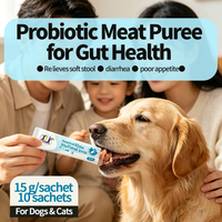 Friandise liquide probiotique pour animaux de compagnie pour soulager les ballonnements et favoriser la digestion des animaux difficiles à nourrir, purée de viande crémeuse pour chiens et chats OEM