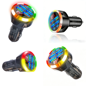 Prodotti di Tendenza 2026 Nuovi Arrivi Caricabatterie USB per Auto 6 in 1 con Display Voltaggio 2 Type <span class=keywords><strong>C</strong></span> <span class=keywords><strong>4</strong></span> USB A Ricarica Rapida Multi-Porta - Product Image 1
