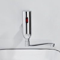 Robinet de lavabo automatique à capteur infrarouge, en laiton chromé, sans contact, à arc élevé, pour salle de bain, montage sur comptoir, commercial, OEM ODM