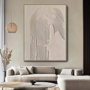 Decorazione per la Casa, Rilievo in Gesso Nero Bronzato Fatto a Mano, Arte Murale Vintage, Dipinto Astratto Geometrico con Texture 3D - Product Image 5