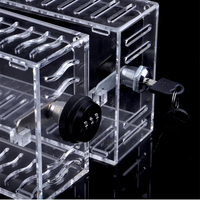 Boîte en acrylique personnalisée avec serrure, boîte transparente à 5 côtés avec couvercle verrouillable, vitrine en acrylique verrouillable, boîte à montres et bijoux personnalisée