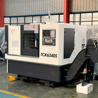 Centre de tournage CNC miniature haute précision TCK6340S, broche simple, 2 axes, vitesse de la broche 3500 tr/min avec contre-pointe hydraulique