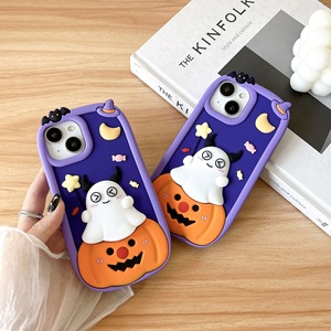 Custodia per Telefono in Silicone 3D a Forma di Zucca e Fantasma di Halloween per iPhone <span class=keywords><strong>14</strong></span> 15 16 Pro Max, Custodia in TPU - Product Image 6