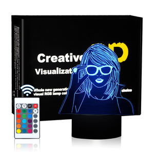 Personalizado creativo 3D ilusión LED luz de noche nueva DIY USB acrílico mesa escritorio Base para la habitación de los niños <span class=keywords><strong>Navidad</strong></span> Anime Lamparas - Product Image 1