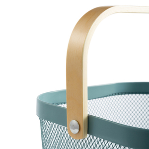 Trending 2020 Cube Wooden Handle Mesh <strong>Wire</strong> Fruit Storage Kitchen <strong>Basket</strong> - Product Image 3