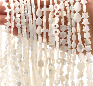 Atacado Natural Branco Shell Pérola e Arroz Beads Pink Coral Beads Osso Loose Beads para Casamento Jóias Fazendo Artesanato DIY - Product Image 4