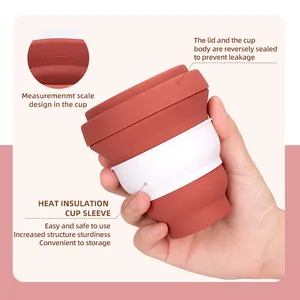 Custom Reusable Eco-friendly Silicone Coffee Cup Foldable Silicone Coffee Cup Lid Reusable Coffee Cup Holder