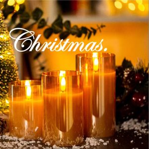 Placcatura in oro vetro 3D stoppino ricaricabile elettronico ricaricabile senza fiamma senza fumo timer falso pilastro LED candela - Product Image 1