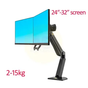 Northbayou Giá Đỡ Màn Hình Lcd Kép Lò Xo Nén Khí Chuyển Động Hoàn Toàn F32 24 "-32 Inch Máy Trạm Đứng Xoay 360 2-15Kg