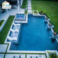 Piscine modulaire en fibre de verre de grande taille pour adultes, idéale pour les espaces extérieurs, les complexes hôteliers et les loisirs, préfabriquée et encastrée.