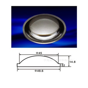 Lentille convexe en acrylique, diamètre 49.6mm, hauteur 14.8mm, pour lampe de poche COB, usage industriel - Product Image 1