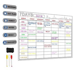 Tablero de menú magnético de borrado en seco para <span class=keywords><strong>cocina</strong></span>, juego de nevera con rotuladores, planificador de comida semanal, hoja de <span class=keywords><strong>pizarra</strong></span> magnética - Product Image 4
