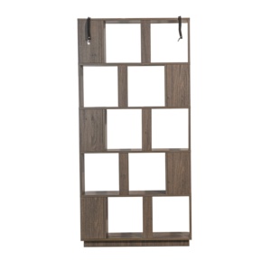 Étagère à livres moderne en MDF brun foncé à 5 niveaux, étagère de rangement ouverte à combinaison libre pour une utilisation intérieure - Product Image 5