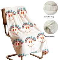 Couverture en flanelle en peluche personnalisée imprimée et personnalisée Couverture d'oreiller portable 2 en 1 pour voyage en voiture et avion