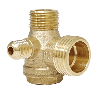 Vanne de retenue pour compresseur d'air à 3 ports en laiton à 90 degrés - Anti-fuite et non-retour pour systèmes pneumatiques industriels et conduites d'air comprimé - Product Image 4