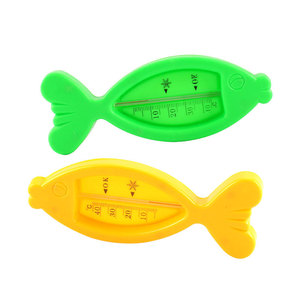 Termómetro de agua con forma de pez para baño de bebé, medidor de temperatura de plástico verde y amarillo, 0-12 meses - Product Image 4