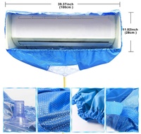 Housses anti-poussière pour climatiseur 1-2HP pour unité extérieure murale, housse de protection imperméable pour nettoyage de climatiseur