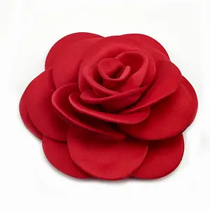 2024 Schlussverkauf handgefertigte 9 cm Camellia für DIY Korsage brennende Seite Braten künstliche Rosenblumen für Stoffzubehör Kleidung