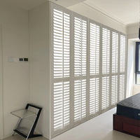 Portes et fenêtres à persiennes en bois massif respirantes; Moustiquaires coulissantes à persiennes; Séparateurs de salon; Ventilation de salle de bain