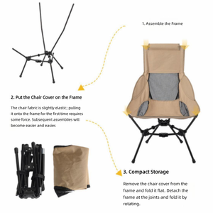 Silla Plegable de Diseño Moderno <span class=keywords><strong>en</strong></span> Acero y Aluminio con Tela Oxford, Muebles de Exterior para Jardín, Playa, Camping y Descanso - Product Image 3