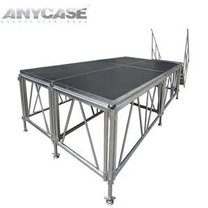 ANYCASE, la alfombra más vendida, 1,22x2,44 m, montaje rápido, espectáculo musical, fácil montaje, escenario de aluminio para alquiler